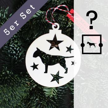 Weihnachtsdeko - "Hunderasse" - v1 - 5 Stück - Ø 85mm / 8,5cm