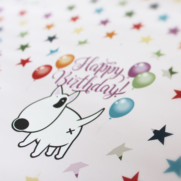 Bull Terrier Wrapping Paper Happy Birthday, Zazzle